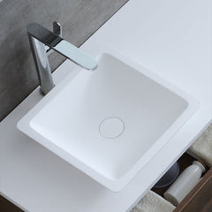 StoneArt Wastafel LC115 - wit  glanzend - 38x38cm