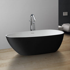 StoneArt Vrijstaand Badkuip BS-525 - swart-wit mat - 180x83