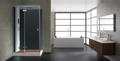 AWT Dampfdusche LD207F15 mit Duschtasse schwarz 120x90 rechts