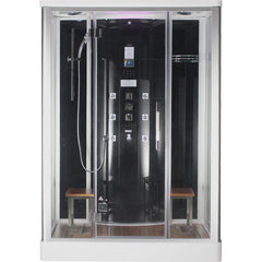 AWT Stoomdouche DZ956F8 zwart/150x90