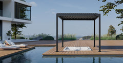 AWT Pergola P2-3 basic met handslinger - Waterdicht & Weerbestendig - Antraciet RAL 7043