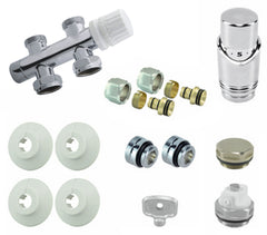 Riko onderblok set recht compleet 16 x 2,0 chroom