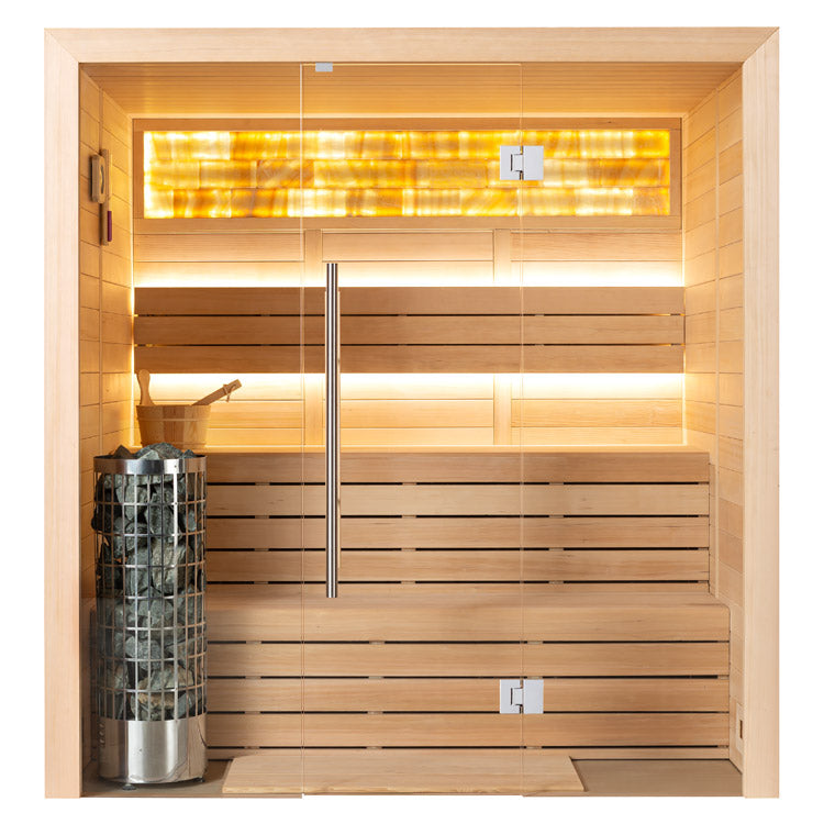 AWT Sauna E1624B Hemlock 180x150 6kW TheWall