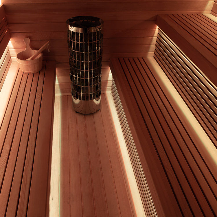 AWT Gartensauna Saunahaus THE CUBE X1 Hemlock 225x225 9kW EOS BiO-Cubo