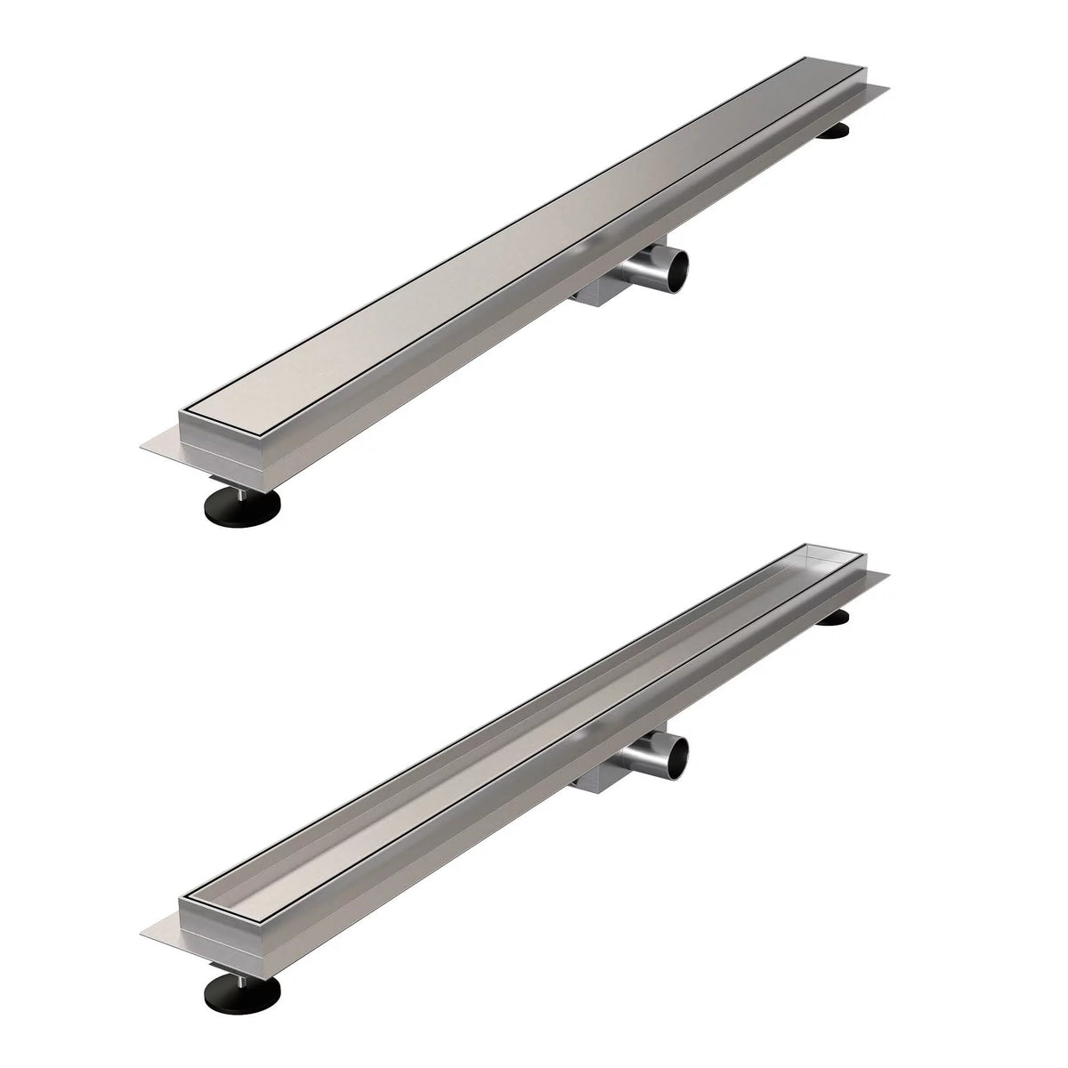 BRAUER Douchegoot met multifunctioneel rooster en flens voor wandmontage 7 x 100 RVS geborsteld