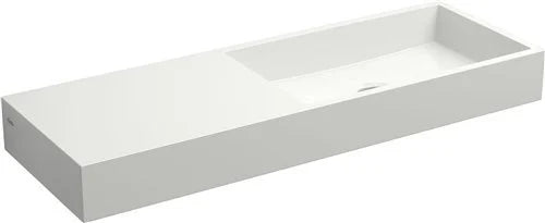 Clou Mini Wash Me fontein 56x19cm mineraalmarmer - voorbewerkt kraangat links - glans wit