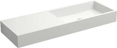 Clou Mini Wash Me fontein 56x19cm mineraalmarmer - voorbewerkt kraangat links - glans wit