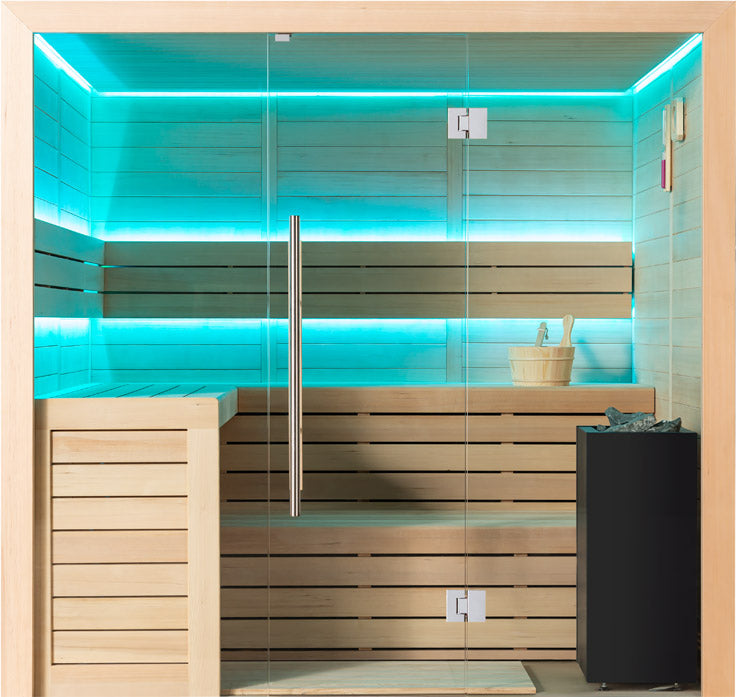 AWT Sauna E1612A Hemlock 220x200 9kW Cilindro