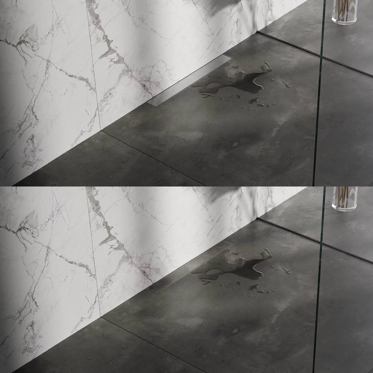 BRAUER Douchegoot met multifunctioneel rooster en flens voor wandmontage 7 x 60 RVS geborsteld