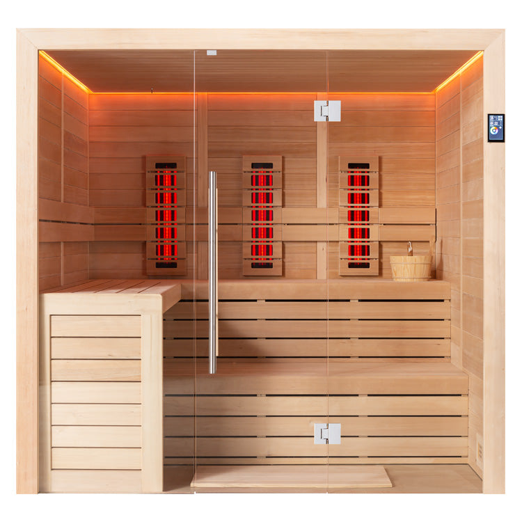 AWT Sauna E1612C-IR Hemlock 180x160 zonder oven