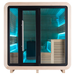 AWT Gartensauna Saunahaus THE CUBE X1 Hemlock 225x225 9kW EOS BiO-Cubo
