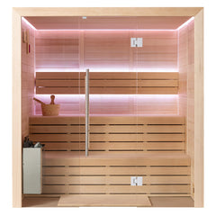 AWT Sauna E1614B Hemlock 180x150 9kW TheWall Bi-O