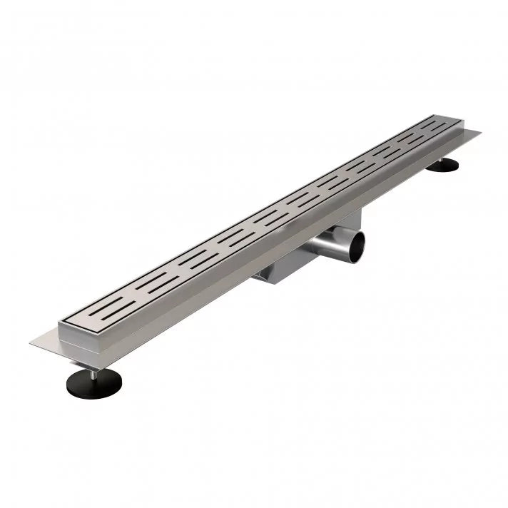 BRAUER Douchegoot Small met standaard rooster en flens 5 x 70 RVS geborsteld