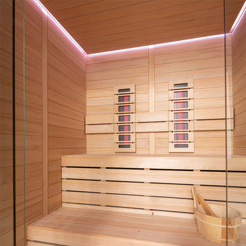 AWT Sauna E1614C-IR Hemlock 160x150 ohne Ofen