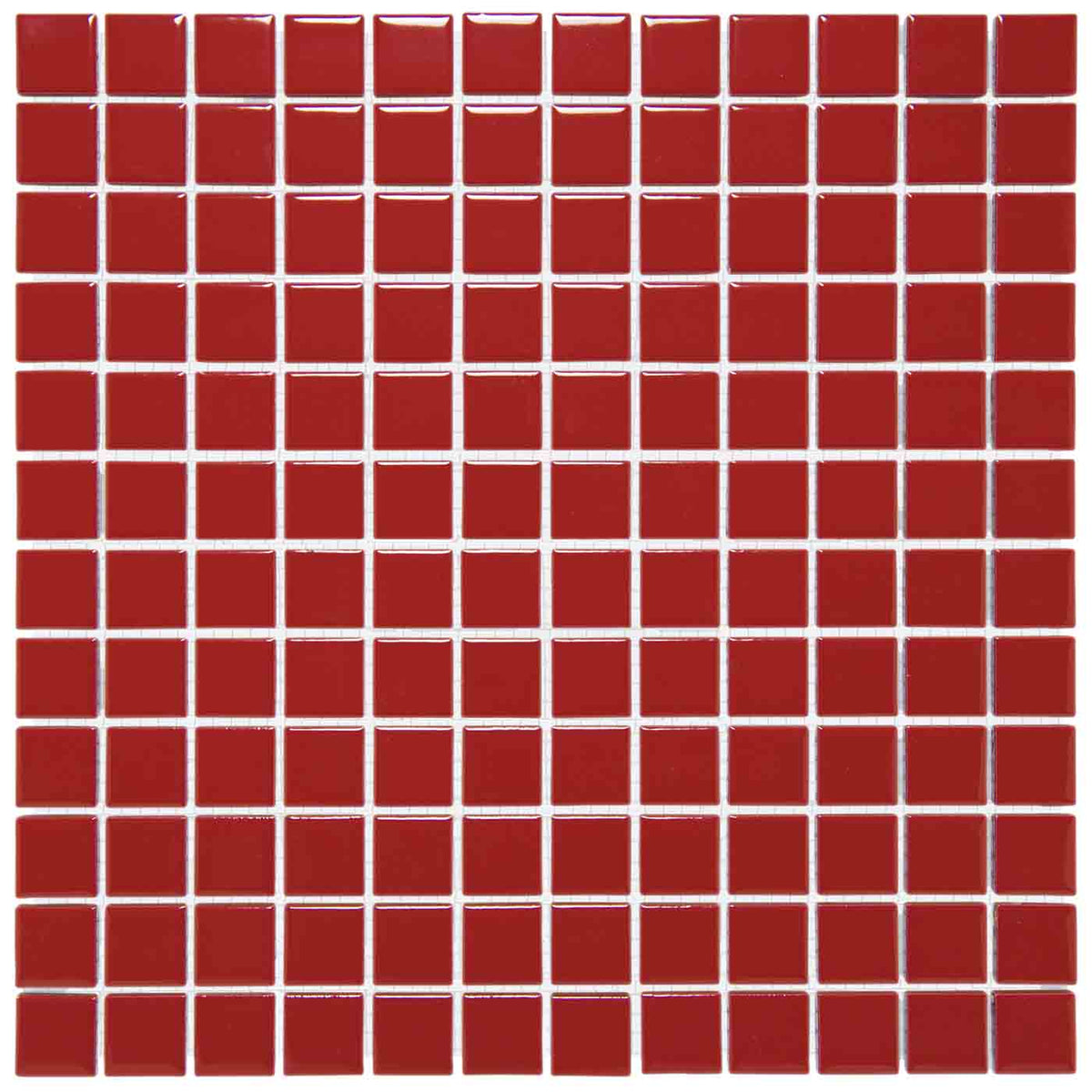 The Mosaic Factory Barcelona Mozaiek Tegel Vierkant - Rood Porselein Geglazuurd 300x300 mm