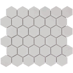 The Mosaic Factory Barcelona Mozaiek Tegel Hexagon - Extra Wit Porselein Geglazuurd 281x325 mm