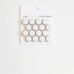 The Mosaic Factory Barcelona Mozaiek Tegel Hexagon - Zacht wit met rand Porselein Geglazuurd 260x300 mm