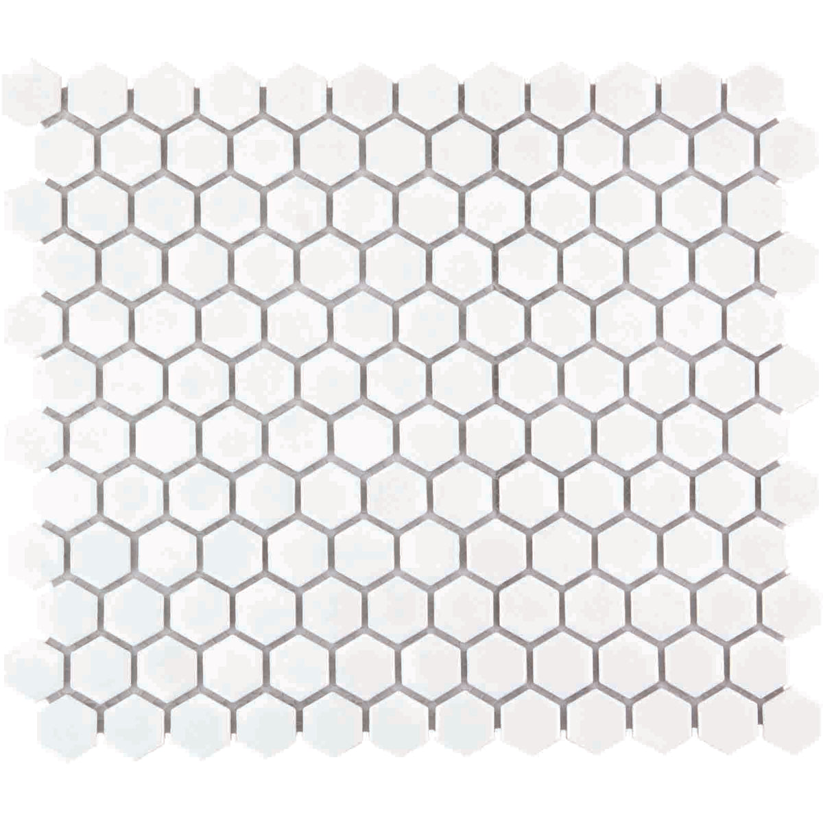 The Mosaic Factory Barcelona Mozaiek Tegel Hexagon - Extra Wit Porselein Geglazuurd 260x300 mm
