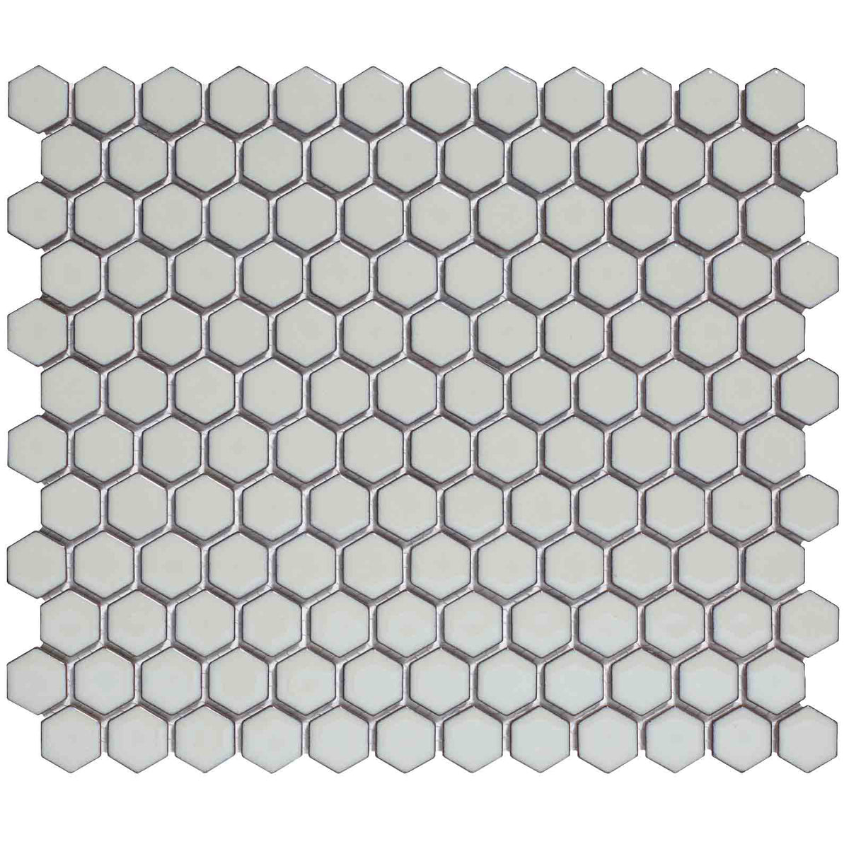 The Mosaic Factory Barcelona Mozaiek Tegel Hexagon - Licht Grijs met rand Porselein Geglazuurd 260x300 mm