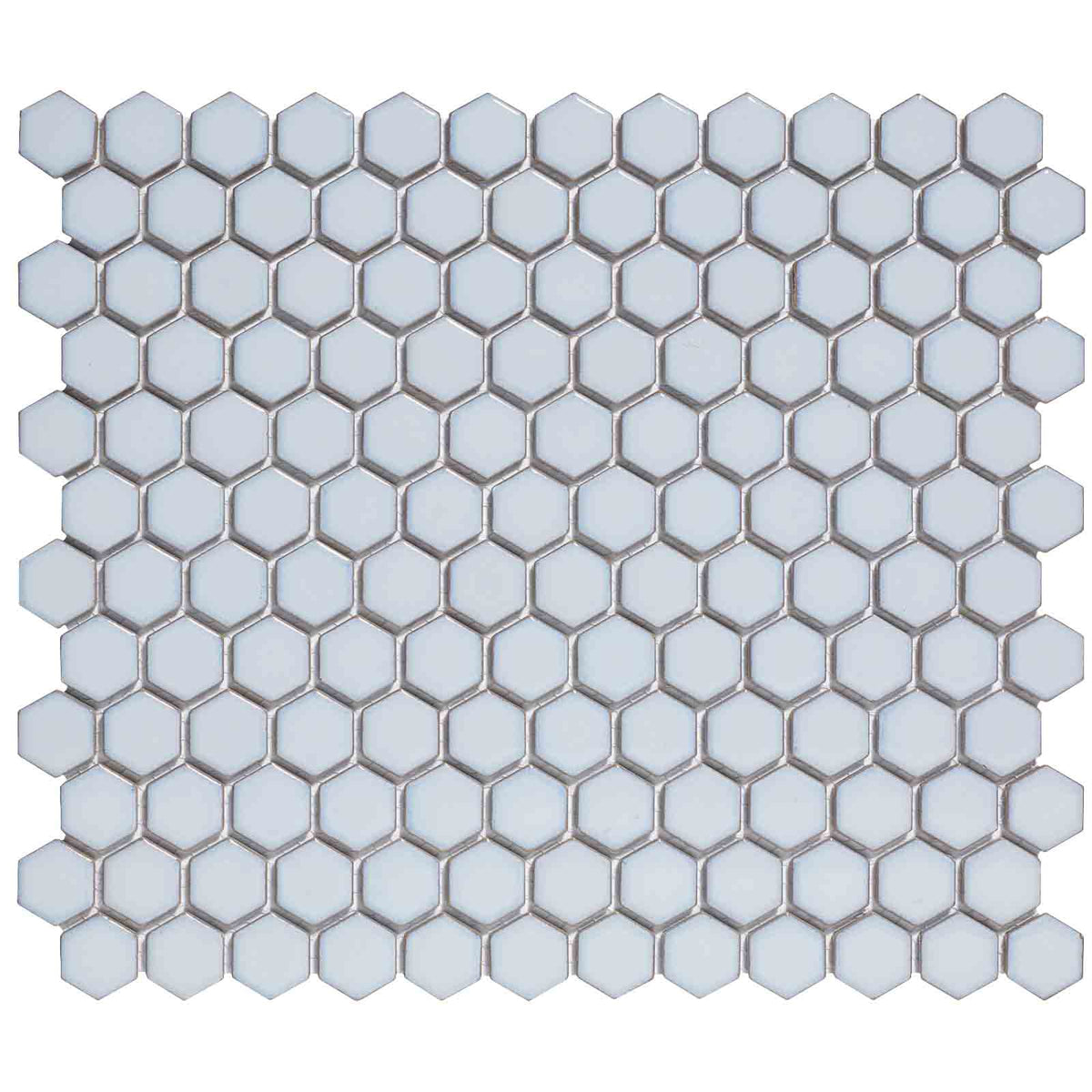 The Mosaic Factory Barcelona Mozaiek Tegel Hexagon - Zacht Blauw met rand Porselein Geglazuurd 260x300 mm