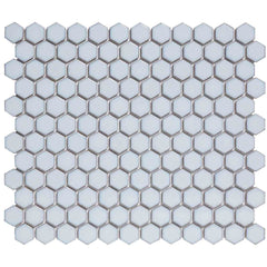 The Mosaic Factory Barcelona Mozaiek Tegel Hexagon - Zacht Blauw met rand Porselein Geglazuurd 260x300 mm