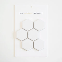 The Mosaic Factory Barcelona Mozaiek Tegel Hexagon - Wit Porselein Geglazuurd 281x325 mm