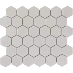 The Mosaic Factory Barcelona Mozaiek Tegel Hexagon - Wit Porselein Geglazuurd 281x325 mm