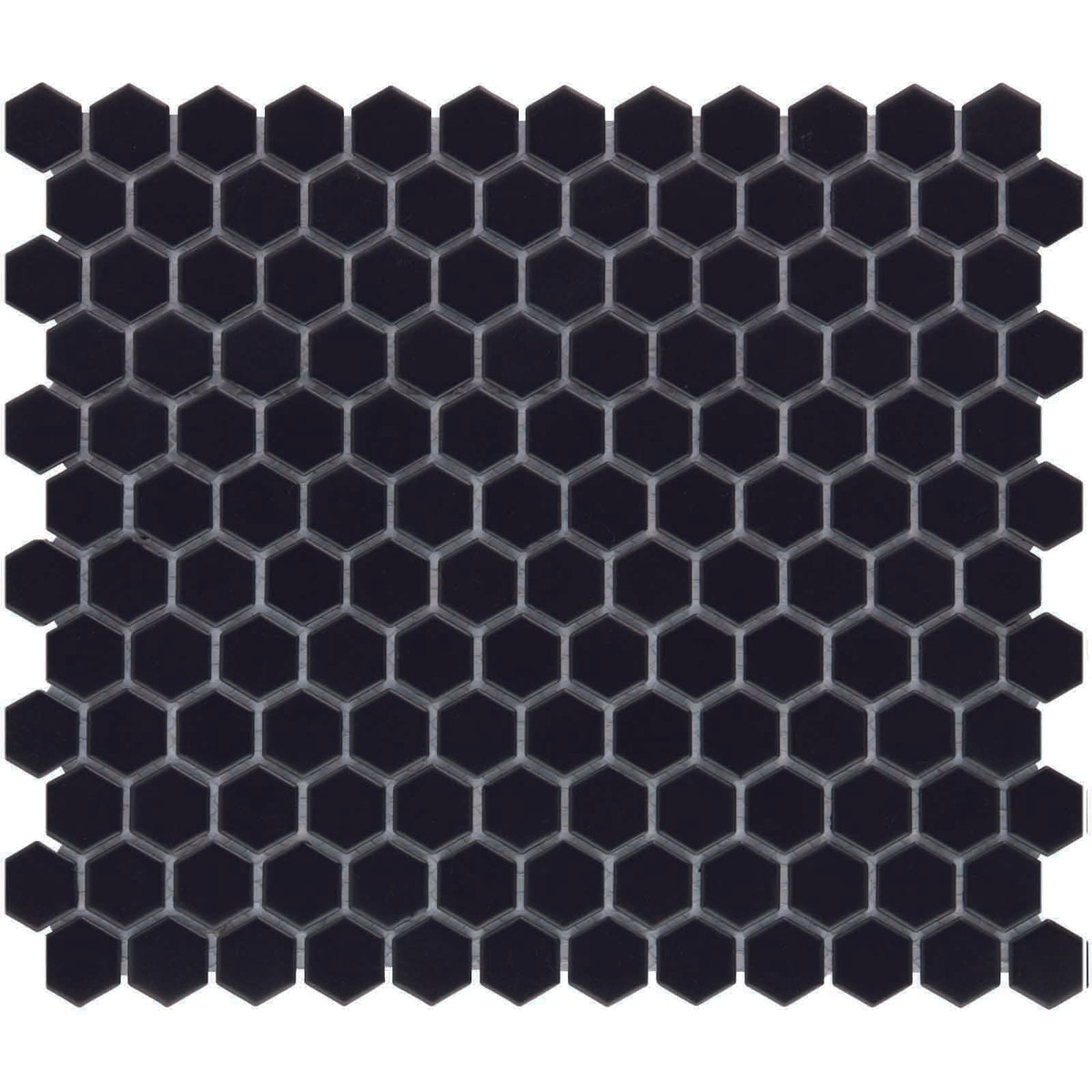The Mosaic Factory Barcelona Mozaiek Tegel Hexagon - Zwart Porselein Geglazuurd 260x300 mm
