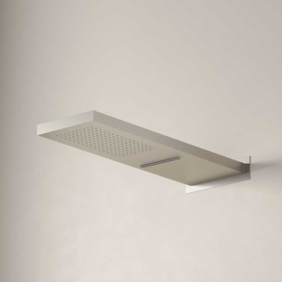 Hotbath Archie AR193 Cascade opbouw wand hoofddouche RVS 316 - Geborsteld Messing PVD