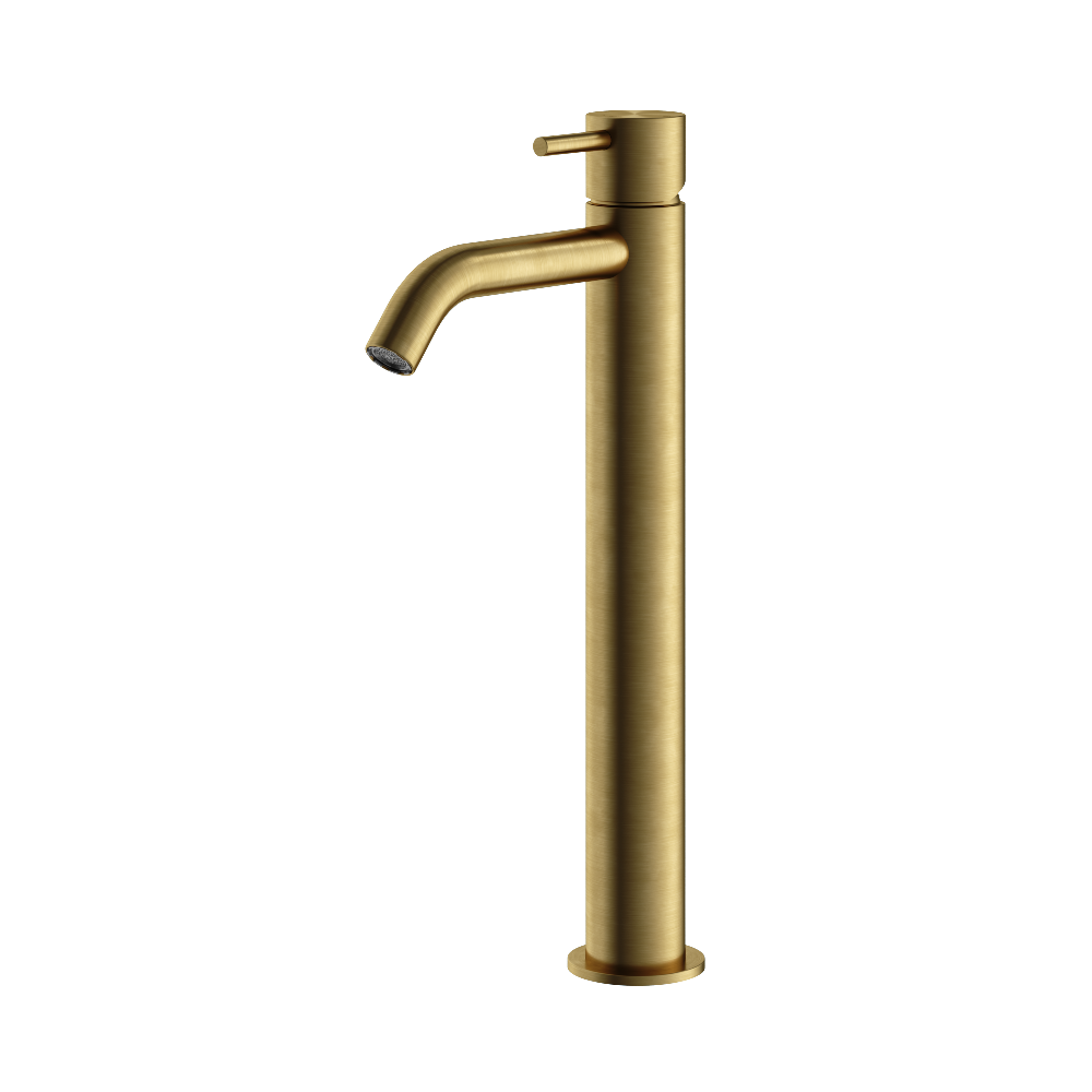 Hotbath Archie AR003H wastafelkraan hoog RVS 316 - Geborsteld Messing PVD
