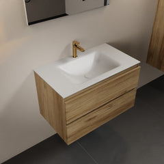 MONDIAZ AIVY 80cm badmeubel Chai, wastafel Talc solid surface midden 1 kraangat