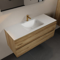 MONDIAZ AIVY 120cm badmeubel Chai, wastafel Talc solid surface midden 1 kraangat