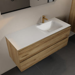 MONDIAZ AIVY 120cm badmeubel Chai, wastafel Talc solid surface rechts 1 kraangat