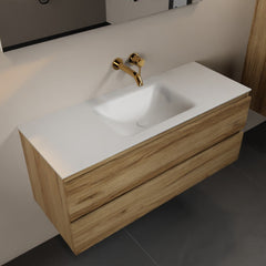 MONDIAZ AIVY 120cm badmeubel Chai, wastafel Talc solid surface midden zonder kraangat