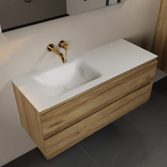 MONDIAZ AIVY 120cm badmeubel Chai, wastafel Talc solid surface links zonder kraangat
