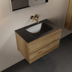 MONDIAZ AIVY 80cm badmeubel Chai, wastafel Urban solid surface midden zonder kraangat