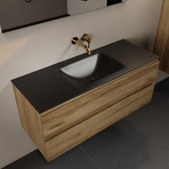 MONDIAZ AIVY 120cm badmeubel Chai, wastafel Urban solid surface midden zonder kraangat
