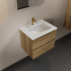 MONDIAZ AIVY 60cm badmeubel Chai, wastafel glanzend wit keramiek midden 1 kraangat