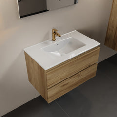 MONDIAZ AIVY 80cm badmeubel Chai, wastafel glanzend wit keramiek midden 1 kraangat