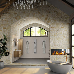 MONDIAZ AIVY 80cm bathroom furniture Chai, glossy white ceramic sink central 1 tap hole with mirror