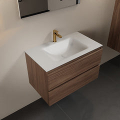 MONDIAZ AIVY 80cm badmeubel Mocha, wastafel Talc solid surface midden 1 kraangat