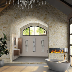 MONDIAZ AIVY 60cm badmeubel Mocha, wastafel Talc solid surface midden zonder kraangat