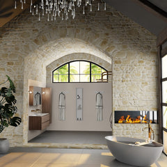 MONDIAZ AIVY 120cm badmeubel Mocha, wastafel Talc solid surface dubbel zonder kraangat met spiegelkast