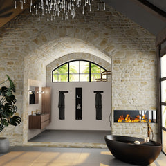MONDIAZ AIVY 120cm badmeubel Mocha, wastafel Urban solid surface dubbel 2 kraangaten met spiegel