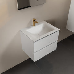 MONDIAZ AIVY 60cm badmeubel Talc, wastafel Talc solid surface midden 1 kraangat