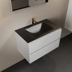 MONDIAZ AIVY 80cm badmeubel Talc, wastafel Urban solid surface midden 1 kraangat