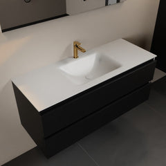MONDIAZ AIVY 120cm badmeubel Urban, wastafel Talc solid surface midden 1 kraangat