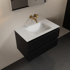 MONDIAZ AIVY 80cm badmeubel Urban, wastafel Talc solid surface midden zonder kraangat