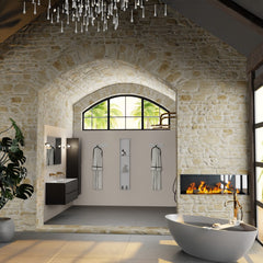 MONDIAZ AIVY 120cm badmeubel Urban, wastafel Talc solid surface dubbel zonder kraangat met spiegel