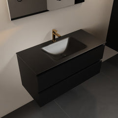 MONDIAZ AIVY 100cm badmeubel Urban, wastafel Urban solid surface midden 1 kraangat